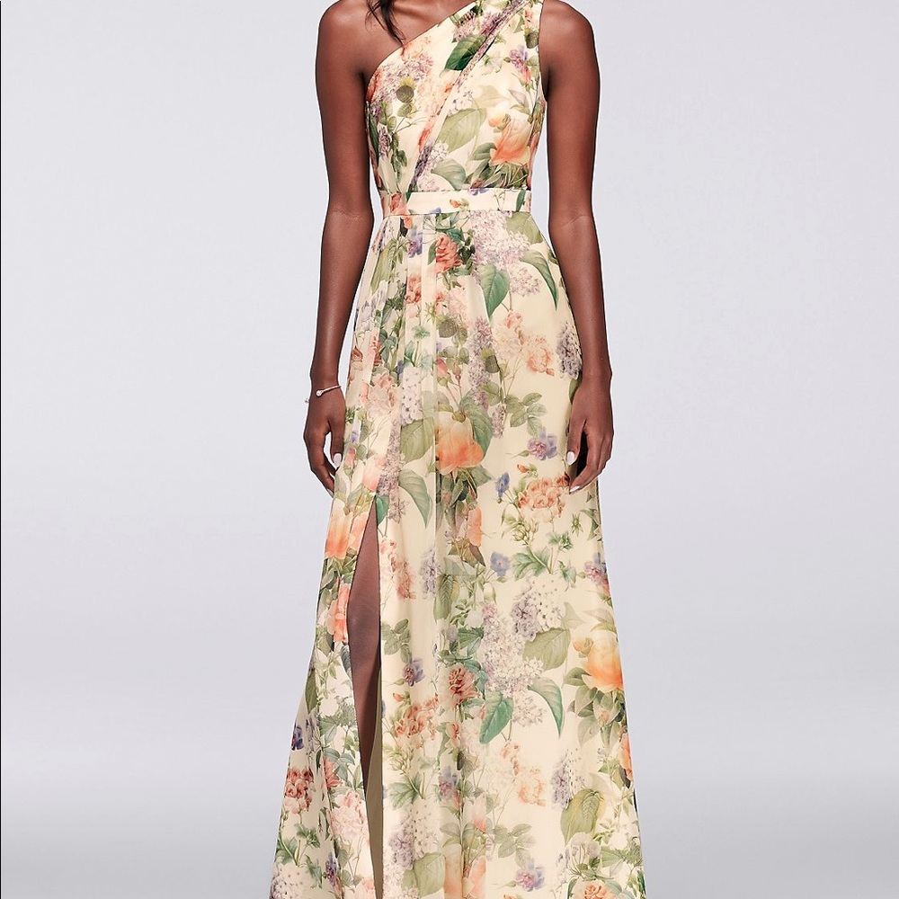 Floral chiffon David's Bridal Bridesmaid dress NWT
